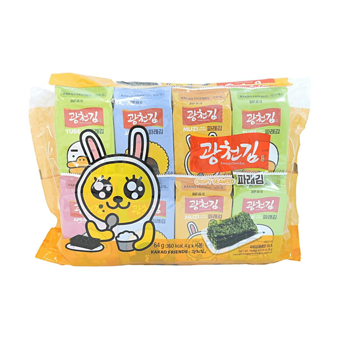 韓國KAKAO FRIENDS 廣川調味海苔 64g 【酥脆鮮香】【韓式風味】
