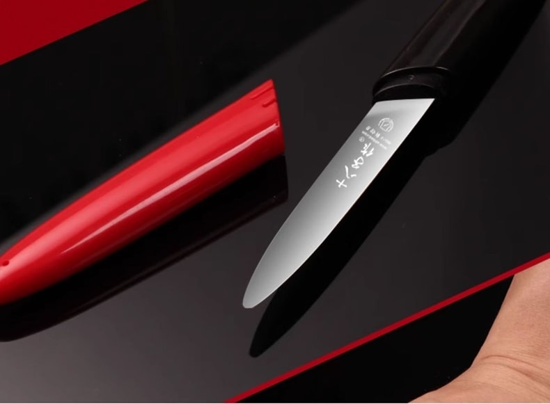 Lipstick-shaped fruit knife with sheath, portable stainless steel, aesthetically pleasing, home and dorm small fruit knife *1 piece