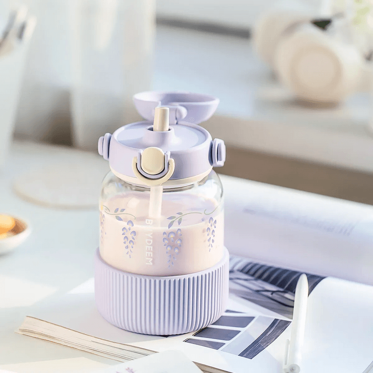 BUYDEEM北鼎 吸管吨吨杯子 便携水杯 800ml 紫藤花 DG78  4