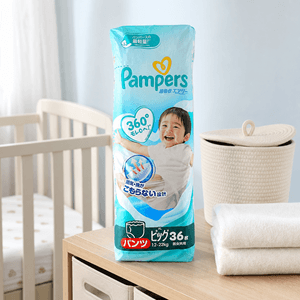 日本PAMPERS帮宝适 超吸收透气拉拉裤 纸尿裤 XL码 12-22kg 36片【全晚干爽·柔软腰贴】