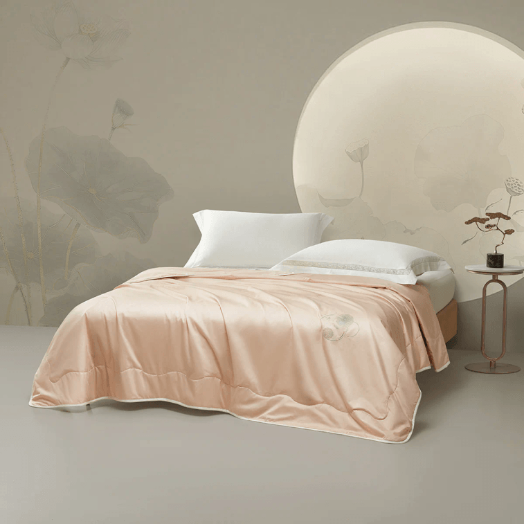 【中國直郵】羅萊家紡 竹露清荷 可水洗蠶絲四季被 220*250cm King size 9