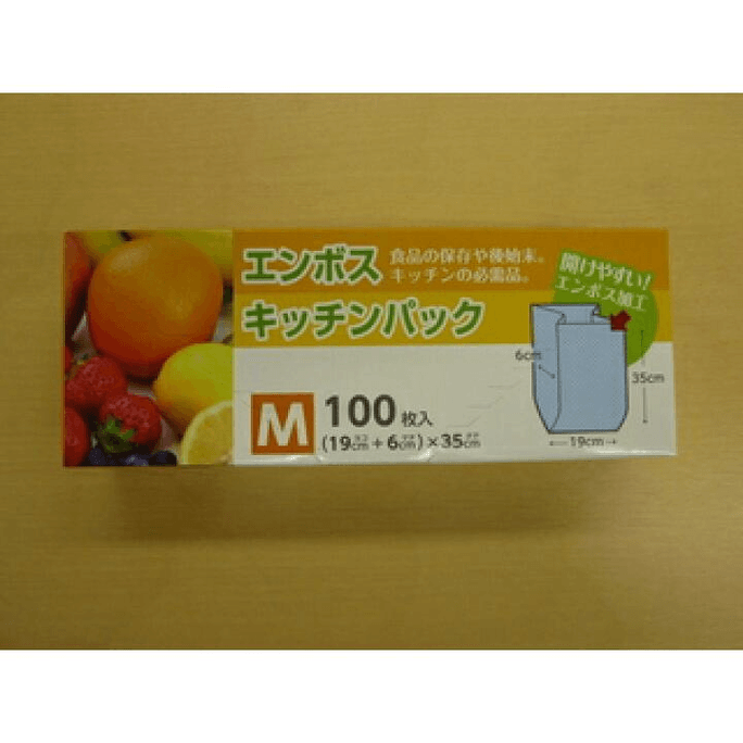 【日本直邮】 日本 ショーエイコーポレーション エンボスキッチンパックM100枚 マチ付100枚入:压纹厨房袋M号 [100枚/包,有侧边]