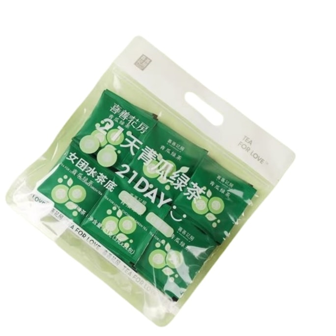 【中国直送】西山花屋 きゅうり緑茶 女子会 ジャスミン緑茶 レモンスライス入りフルーツティー 花茶 独立型アフタヌーンティー 3g*21袋