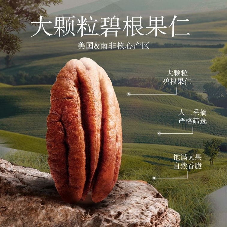 三隻松鼠 碧根果仁 無殼乾果 大顆粒長壽果 堅果炒貨休閒零食100g*1罐 3