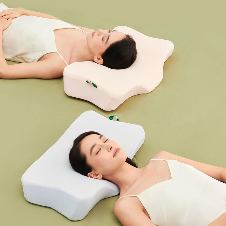 7C七西 蝶枕Air枕头护颈椎助睡眠 送礼推荐 人体工学枕头 樱花粉 600×400×110/90mm 4