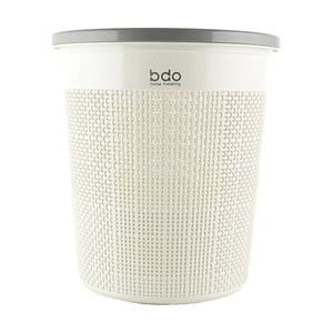 BDO 压圈垃圾桶 家用客厅轻奢大号卧室创意卫生间厕所宿舍厨房纸篓 白色 1L 18.6×28×25cm