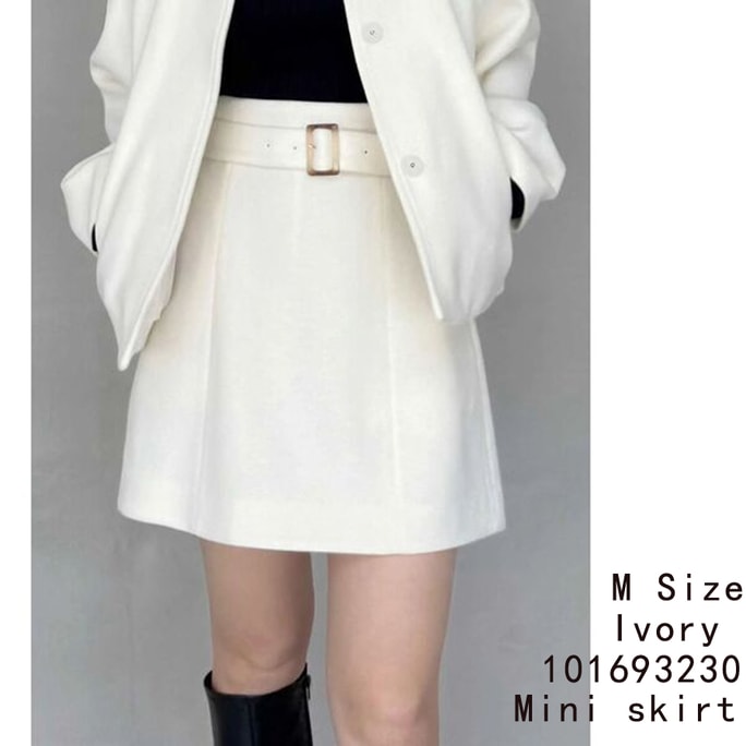 【日本直送】MERCURYDUO ウールミニスカート アイボリーホワイト Mサイズ 1枚