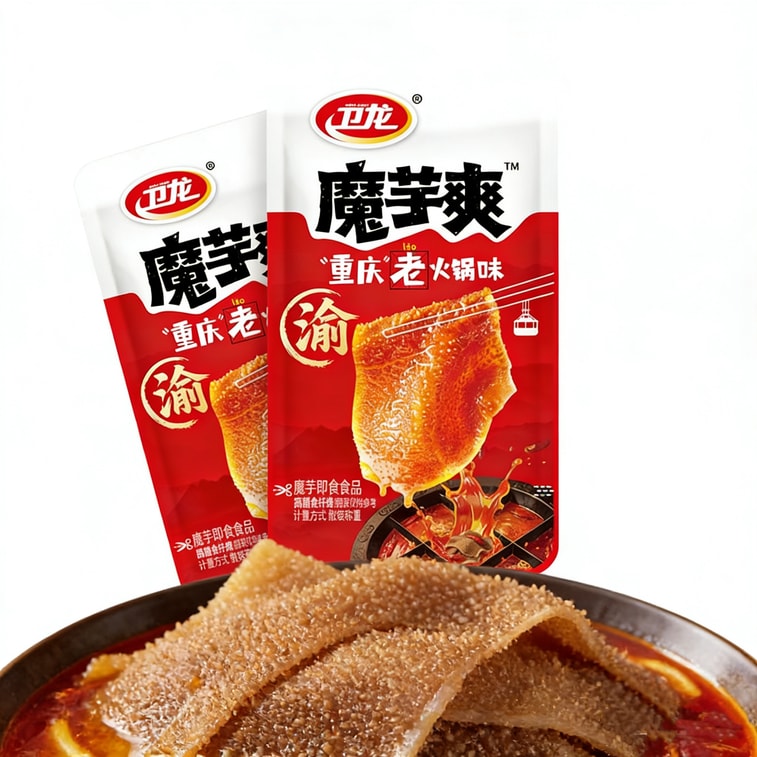 卫龙 魔芋爽 素毛肚 10g*10包 辣条 辣片 解馋零食 魔芋干【重庆老火锅味 】 8