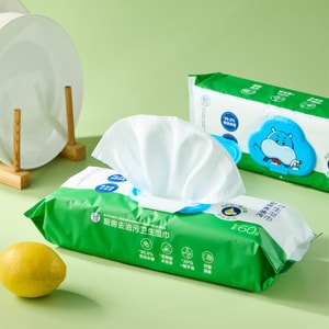 盒马 厨房卫生湿巾 60 片装 去油去污 清洁湿巾 新旧版本随机发货