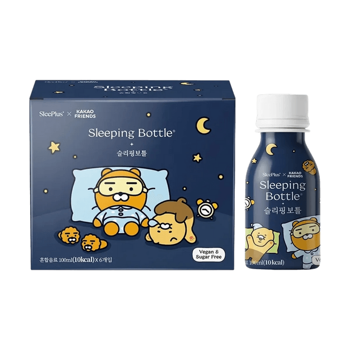 슬리핑 보틀 x 카카오프렌즈, 3.4 fl oz x 6팩【천연 허브 수면 지원】