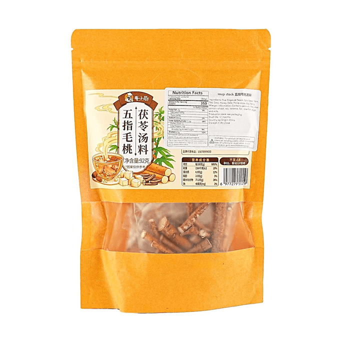 Five Fingered Peach Poria Soup Mix 3.25oz【Authentic Cantonese Flavor】【Real Ingredients】