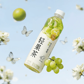 HEYTEA喜茶 轻果茶 青提卡曼橘果茶绿妍 450ml【低糖低卡零脂】【新旧包装随机发】