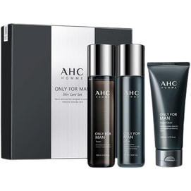 【中国直邮】  韩国 AHC 男士三件套水乳护肤品套盒 面部素颜霜补水保湿洗面奶控油 3件套