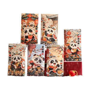 【中国直邮】 FOXTAIL 国潮卡通红包 创意 春节 国风 利是封 红封包-熊猫(6个装)