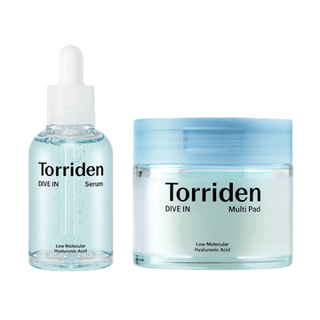 DIVE IN Low-Molecular Emergency Morning Skincare Set, Essence 1.69 fl.oz + Multi Pad 80pcs【Value Pack】