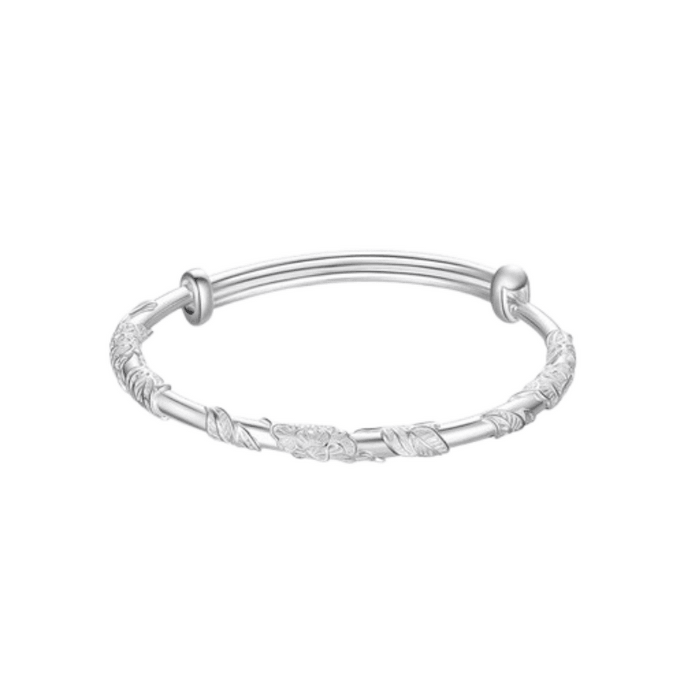 Pure silver S990 bracelet for women new style solid bracelet with flowers 1 piece birthday gift for mother and girlf