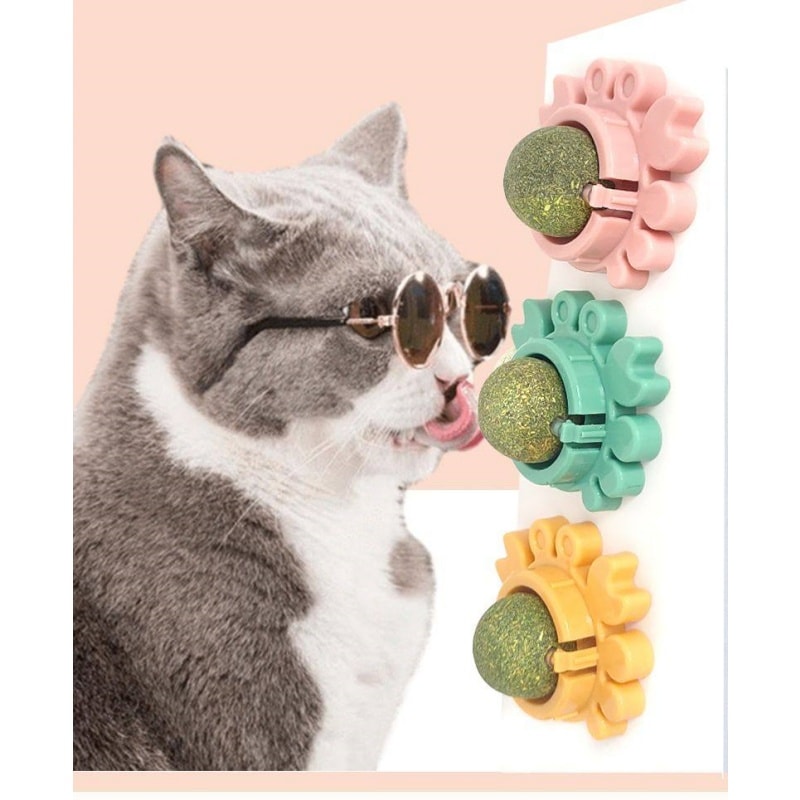 【中國直郵】 寵亮 貓薄荷球自嗨解悶磨牙逗貓棒神器貓咪用品大全耐咬舔舔樂小貓玩具 一個裝(顏色隨機)