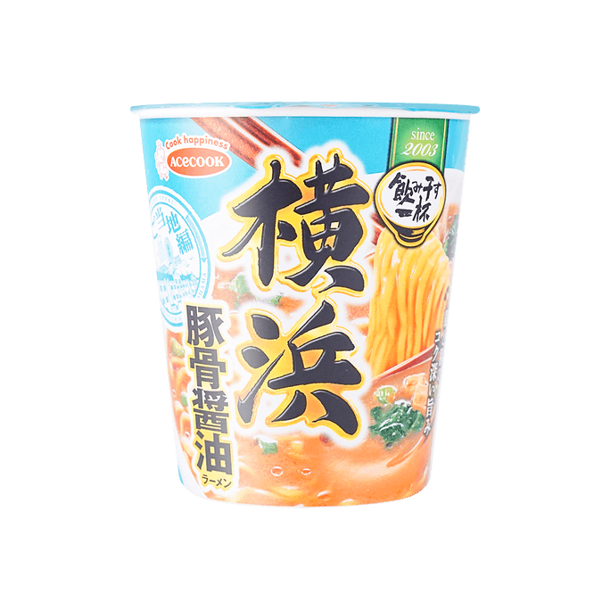 日本ACECOOK 王牌横滨猪骨酱油拉面杯面 68g