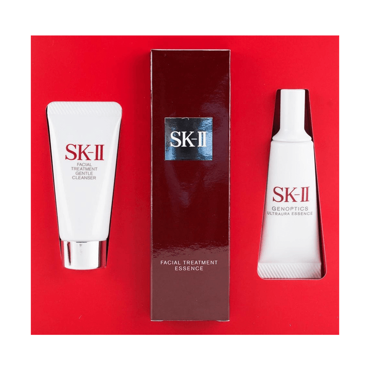 日本SK-II SK2 护肤体验旅行装 紧致美白修护礼盒 3件套 神仙水 75ml + 洗面奶 20g + 小灯泡精华 10ml 3