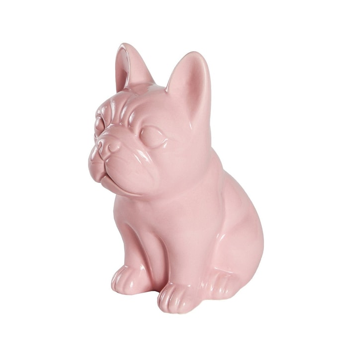 Petorama Sitting Frenchie Ceramic Statue - Shiny Pink