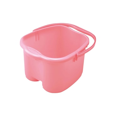 【颗粒按摩】日本INOMATA 手提泡脚足浴桶 #粉红色 1件入