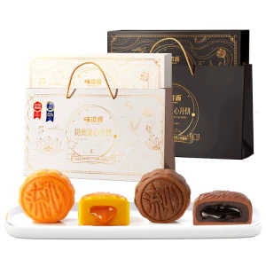 Lava Mooncake Gift Box Custard Chocolate Duo Double Molten Fillings Creamy Buttery Mid Autumn Healthy Snack 2 Boxes