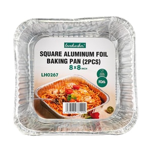 Square Aluminum Foil Baking Pans Disposable Heat-Resistant 2Pcs