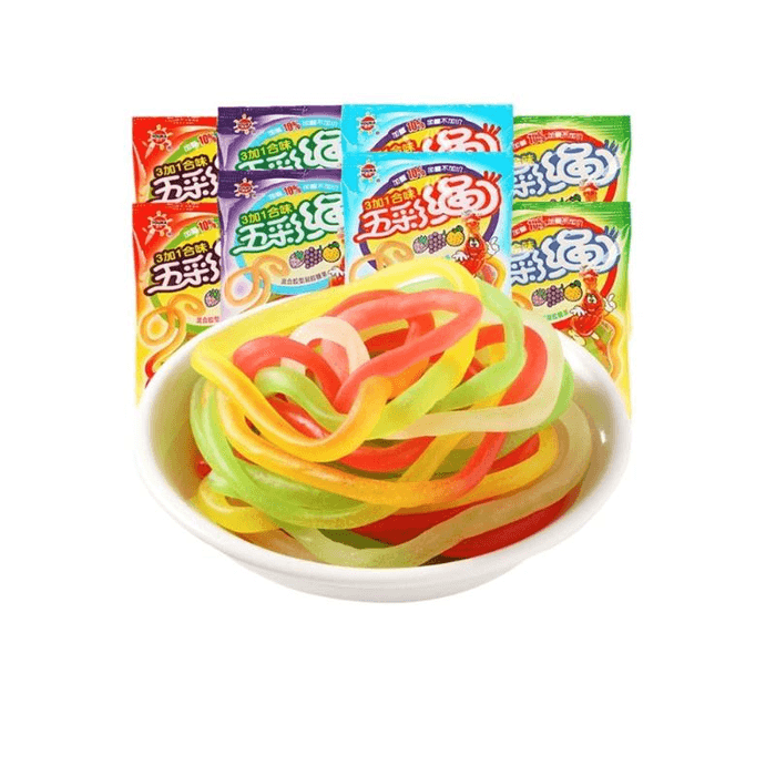 優卡 五彩繩果汁軟糖糖果零食休閒食品12g*10袋