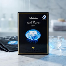 韩国JM SOLUTION肌司研 水母生机面膜 臻享版 ACTIVE系列 10片入 水母胶原能量 唤醒水润Q弹 深层补水 多重滋养 恢复弹力