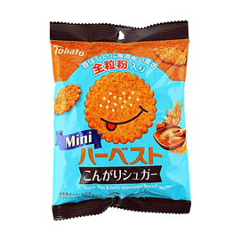 日本TOHATO桃哈多 Mini Harvest迷你焦糖味薄脆饼干 50g【北海道小麦】【全粒粉入】