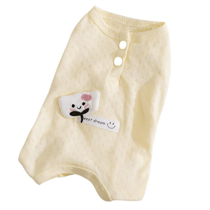 Yellow Cotton Dog Recovery Suit XXL Anti-Lick Post Surgery Clothes 15-20Lbs Tiny Puppy Sterilization Wear
