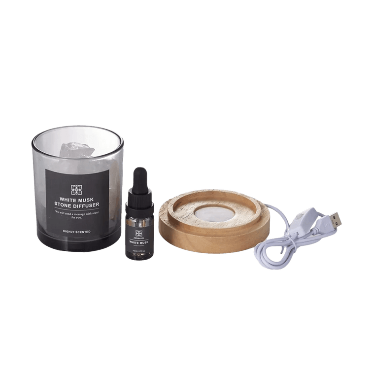 RF02 LED 조명 내장 스톤 아로마테라피 디퓨저, 홈 데코 3