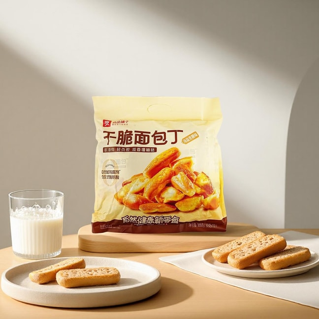 良品铺子 碱水面包干 海盐焦糖味 300g