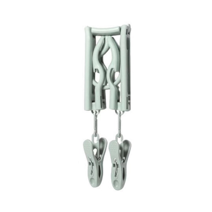 Thickened Folding Clothes Rack For Drying Clothes With Two Shelves Seafoam Green