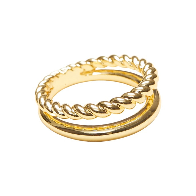 SHAPES STUDIO 프렌치 트위스트 더블 레이어 링 1개 US7