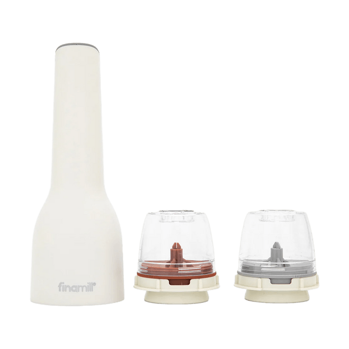 Quick-Card Full Automatic Spice Grinder White with Two Ingredient Compartments