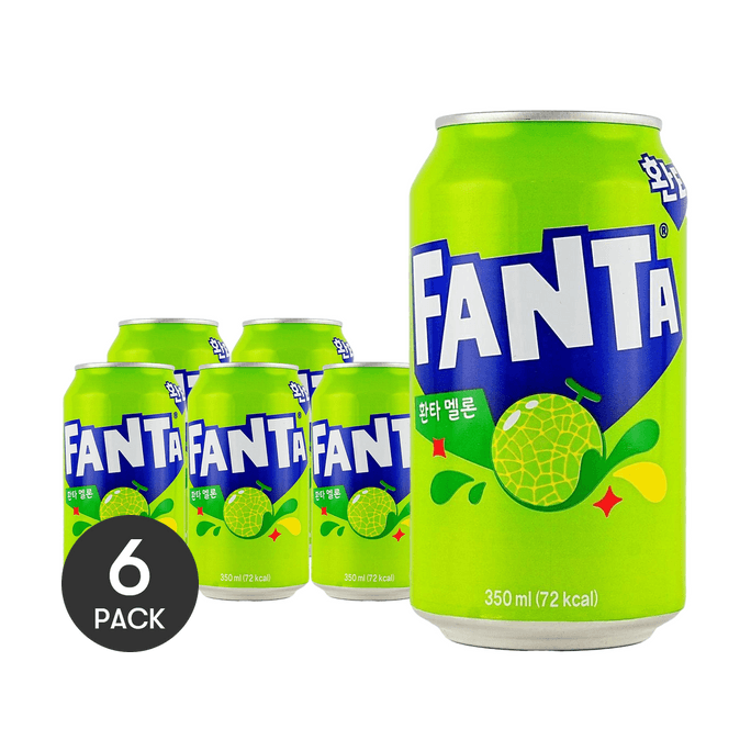 Fanta Melon Flavor Soda 11.83 fl oz *6【6 Packs】