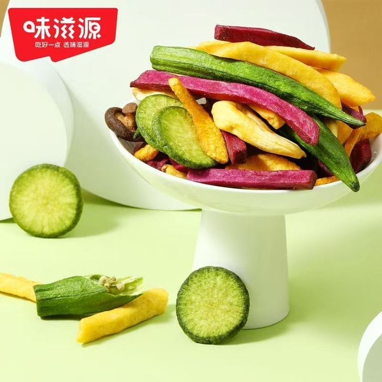 【中國直郵】 味滋源 12種綜合果蔬脆混裝香蕉片秋葵果乾100克 3
