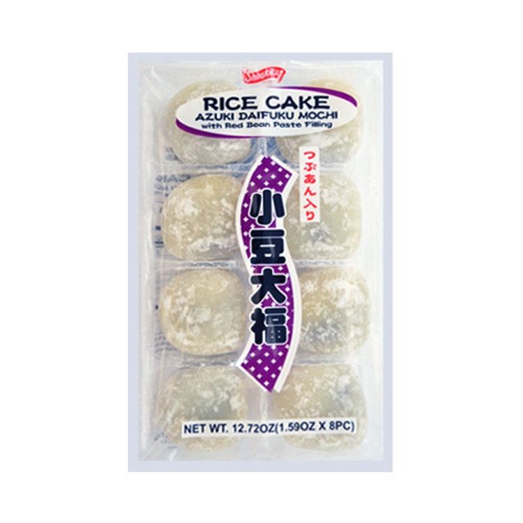 SHIRAKIKU Rice Cake Azuki Daifuku Mochi With Red Bean Paste Filling 8Pc