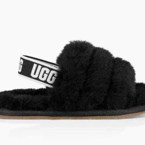 美国 MOM LOVES ME UGG KIDS FLUFF YEAH SLIDE in Black US  9