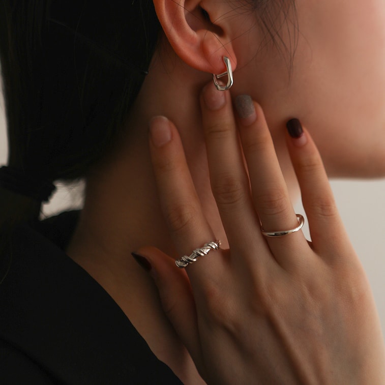 SHAPES STUDIO 925银链条耳扣耳环 一对 3