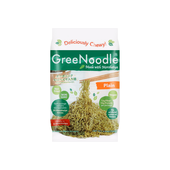 Organic Vegan Noodles with Moroheiya Leaves - Instant Noodles, 3.5oz