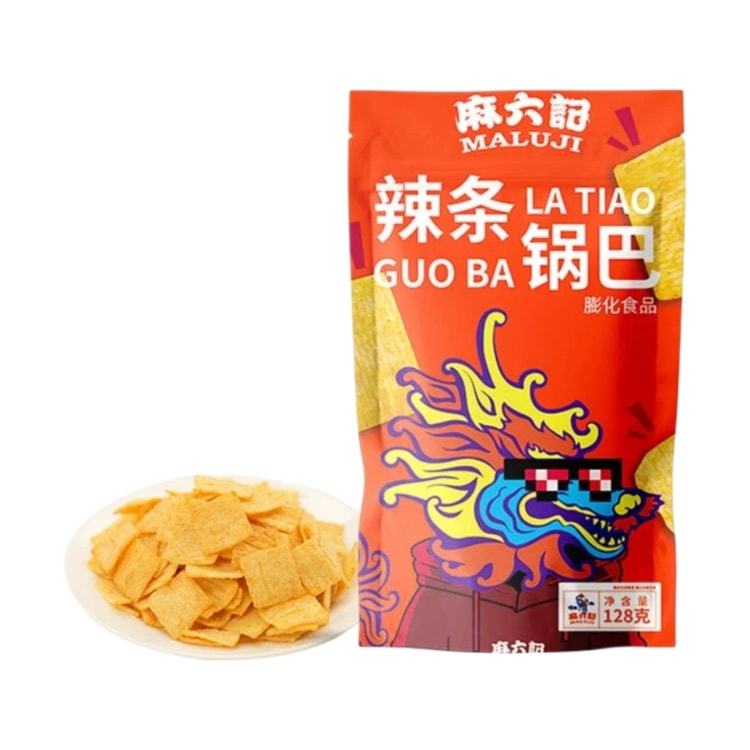 中國直郵】 麻六記辣條鍋巴休閒零食128g*1袋- Yami