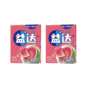 益達 清新口氣 你我比較親近 西瓜口味口香糖12片1盒*2盒64克