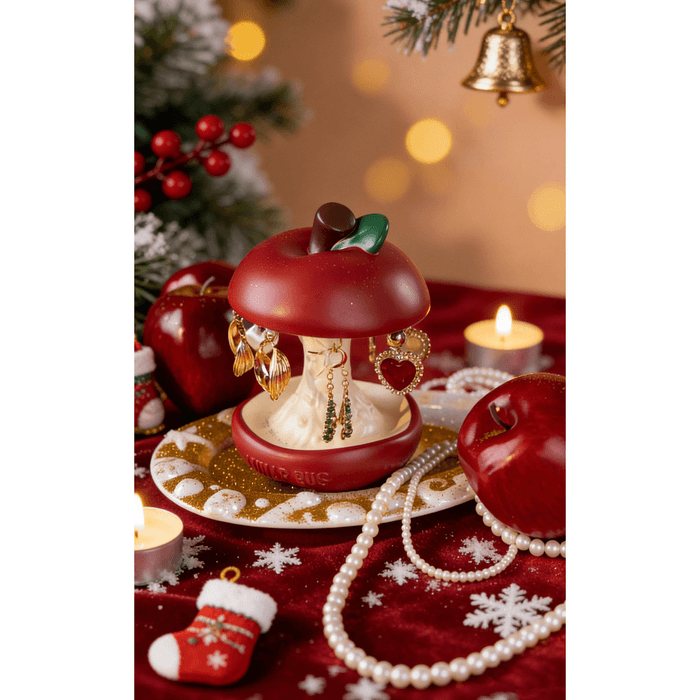 【中国直邮】 月亮巴士 可旋转苹果芯耳环耳钉珠宝首饰收纳台桌面摆件*1件 3