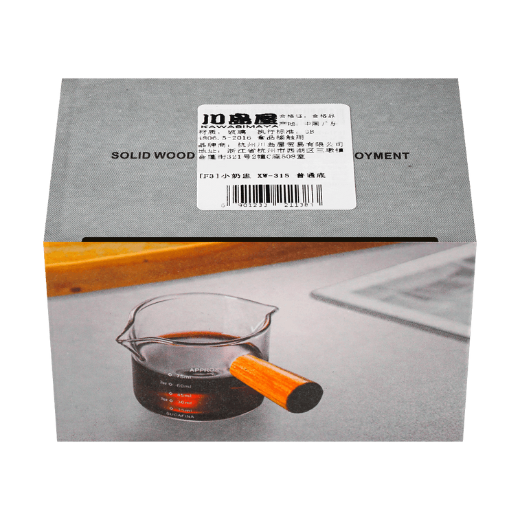 木製ハンドル付きクリアガラスポットミルクパンMax100ml 5