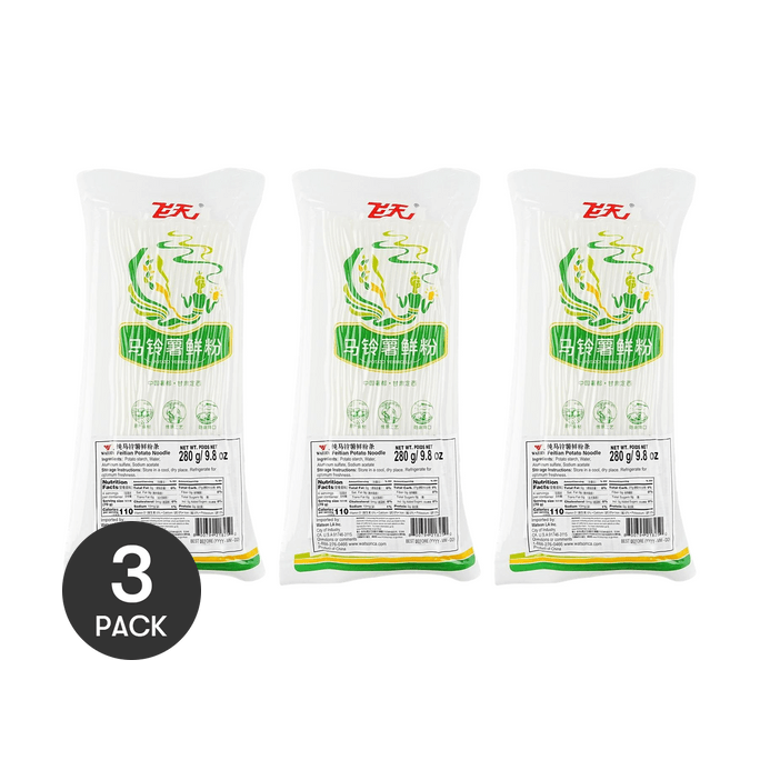 Pure Potato Fresh Thin Noodles 9.88 oz*3【3 Packs】