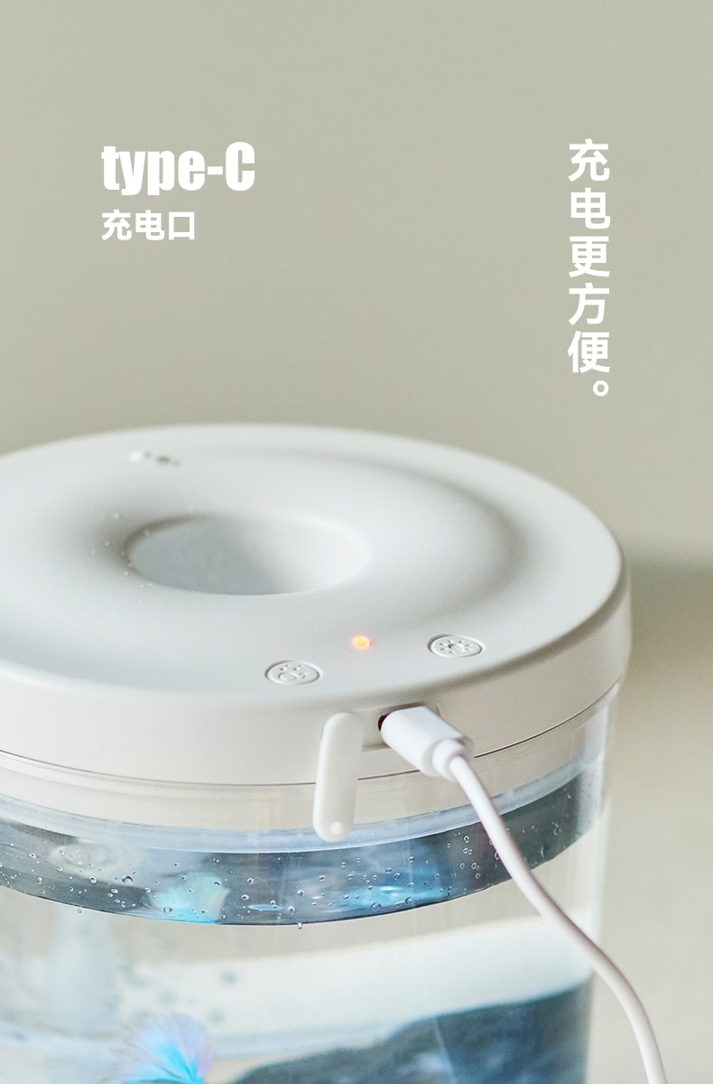 OLAYKS 鱼缸新款小型桌面办公便携式户外打氧无线注氧金鱼缸