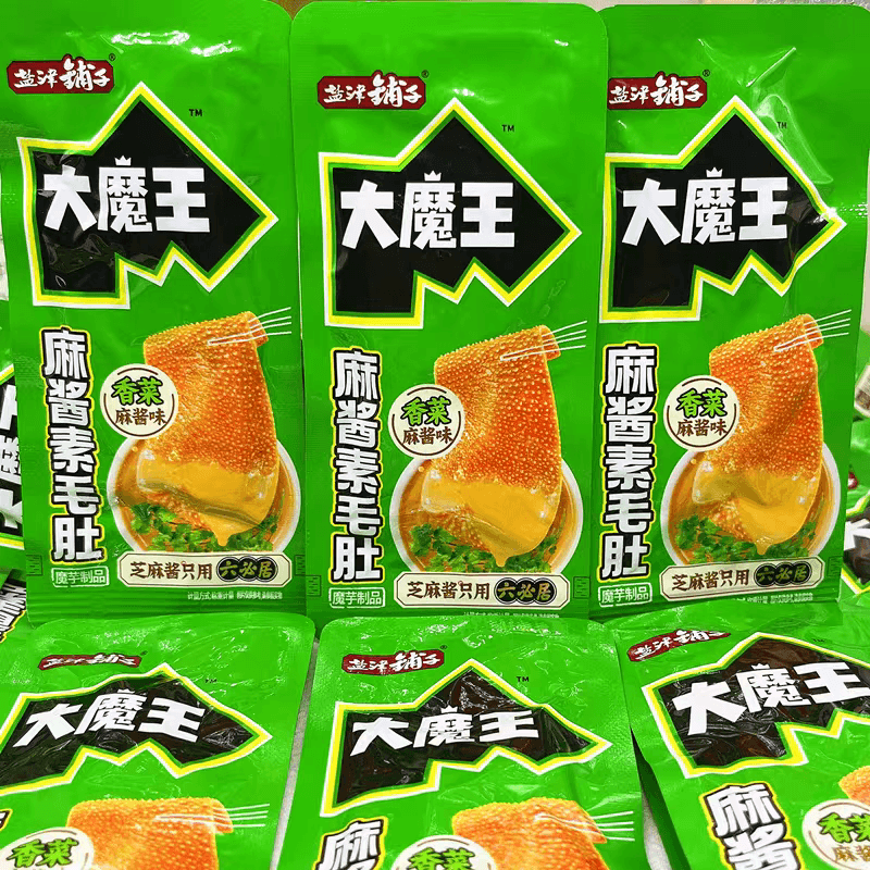 盐津铺子大魔王香菜味麻酱素毛肚18g*5包魔芋六必居零食- 亚米