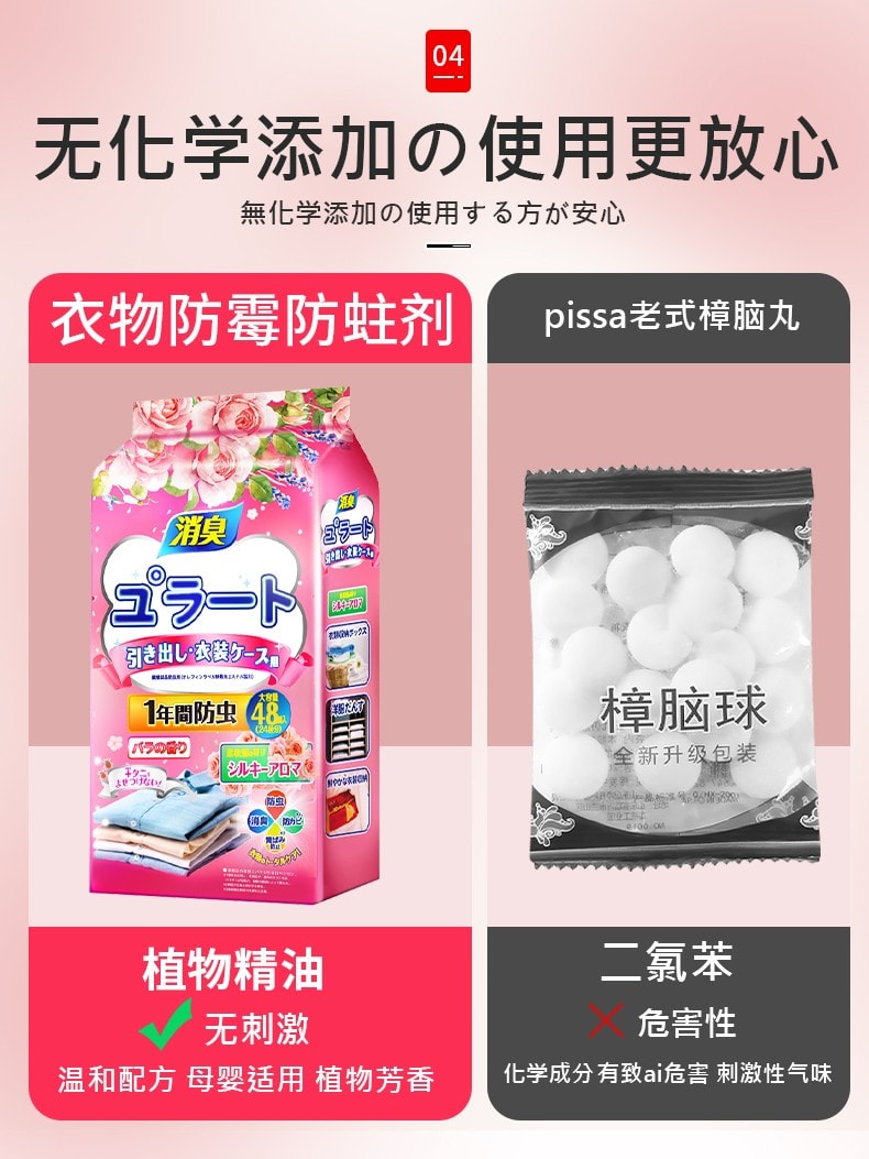 水月秦淮 樟脑丸 白桃乌龙 48包 家用衣柜防霉防虫去湿防潮除虫香薰衣服防蛀蟑螂球除味